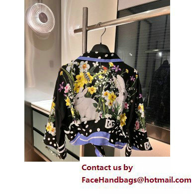 Dolce  &  Gabbana black FLOWERS printed SHIRT 2023